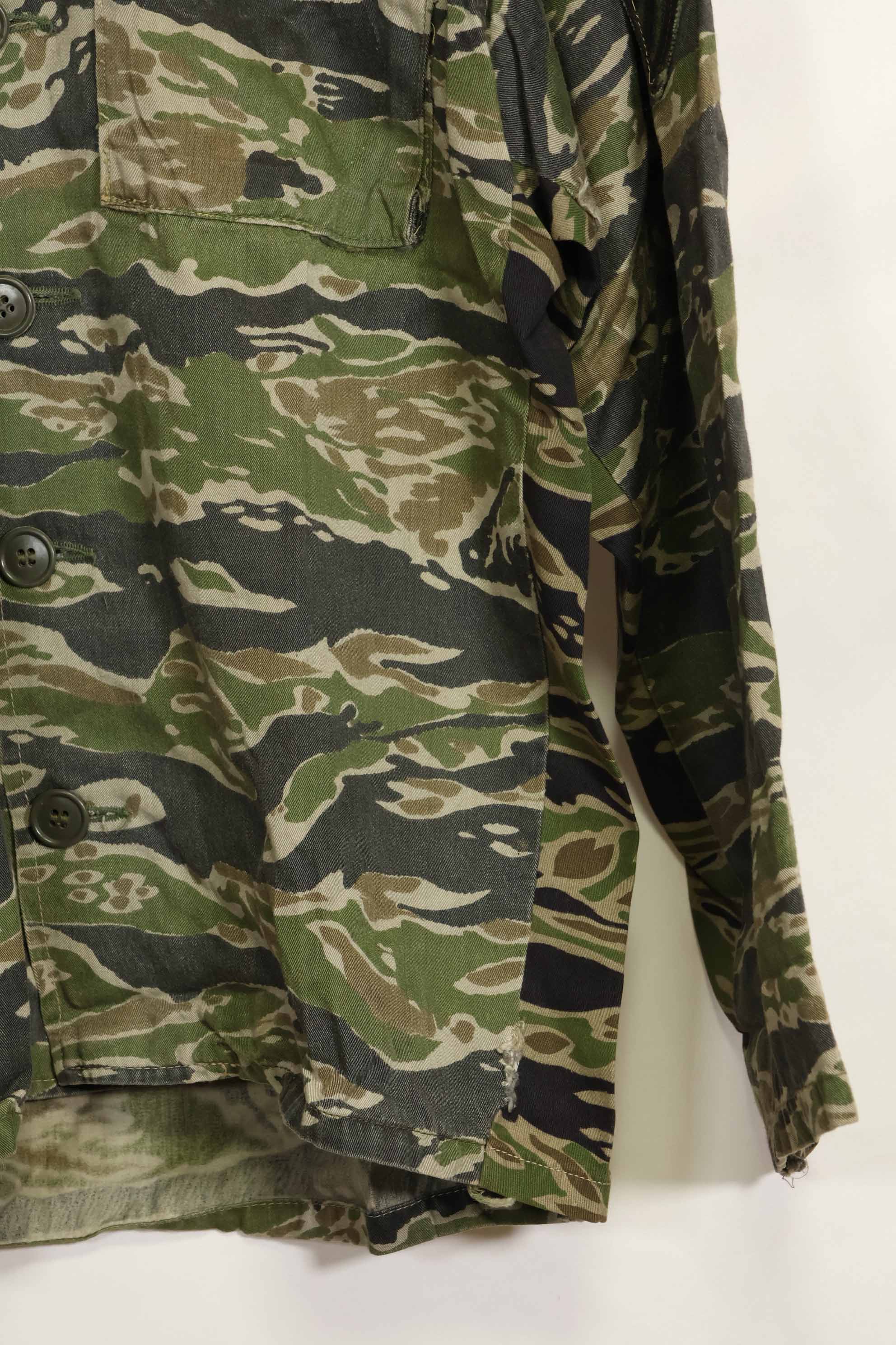 1960年代　タイガーストライプ　シャツ　CIDGパターン　初付けパッチ付き　中古品