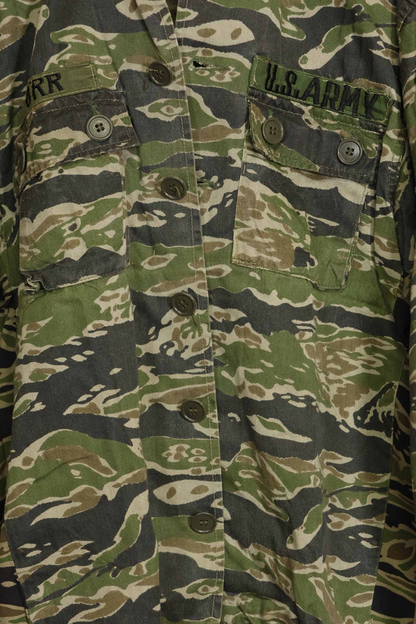 1960年代　タイガーストライプ　シャツ　CIDGパターン　初付けパッチ付き　中古品