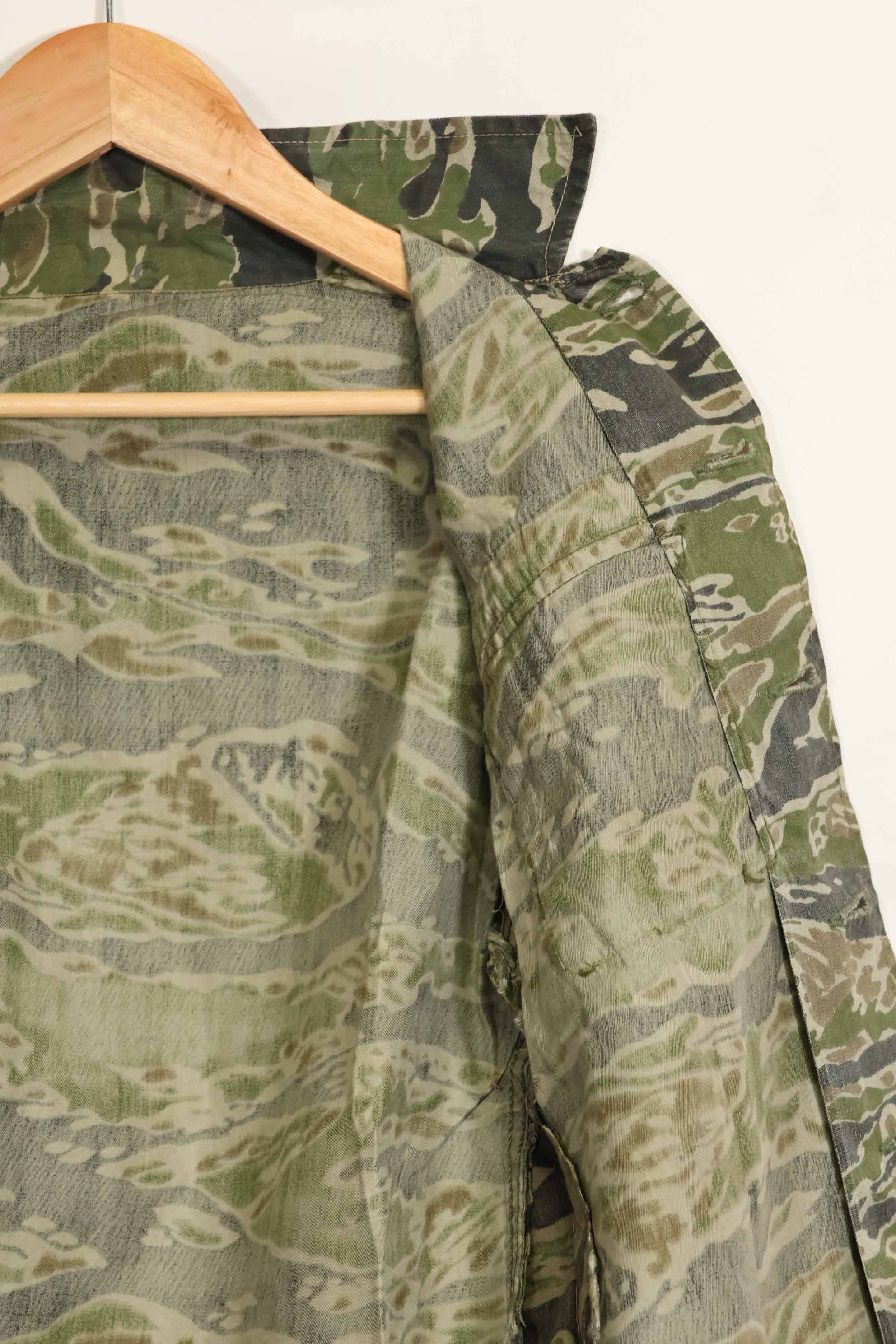 1960年代　タイガーストライプ　シャツ　CIDGパターン　初付けパッチ付き　中古品