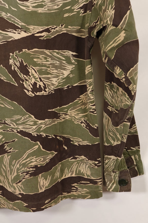 1960年代中頃　USカット　沖縄タイガー　ライムグリーンカラー　タイガーストライプ　シャツ　退色あり　中古品