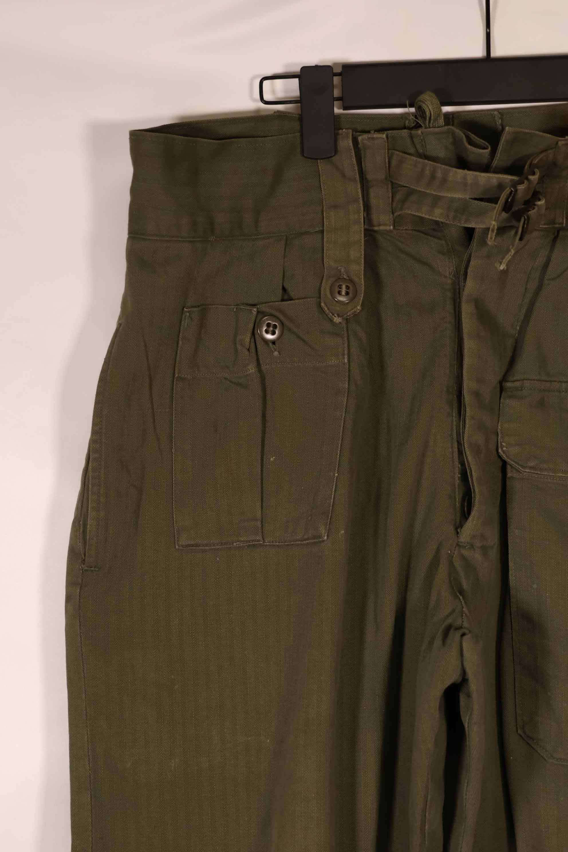 実物　WWII アメリカ製　イギリス軍　HBT　ジャングルトラウザーズ　中古品