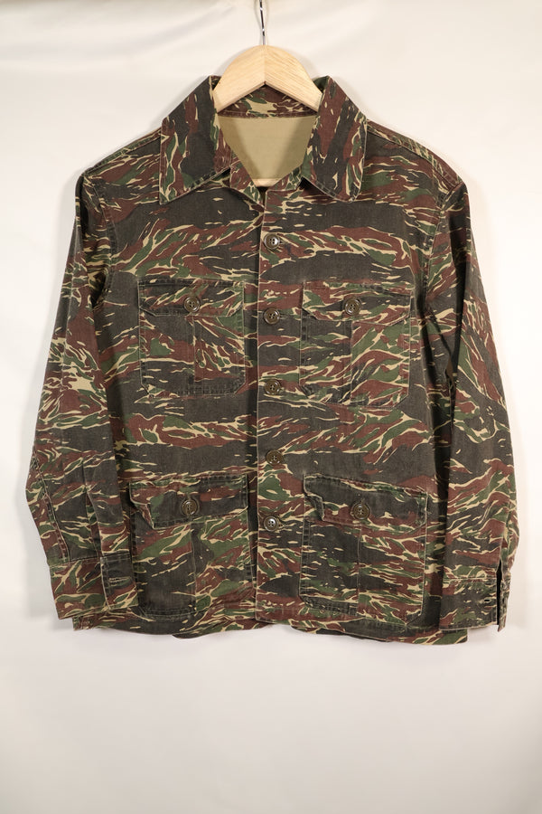 1970 年代 Silver Tiger Tiger 条纹衬衫 Tie Tiger 四口袋，二手。