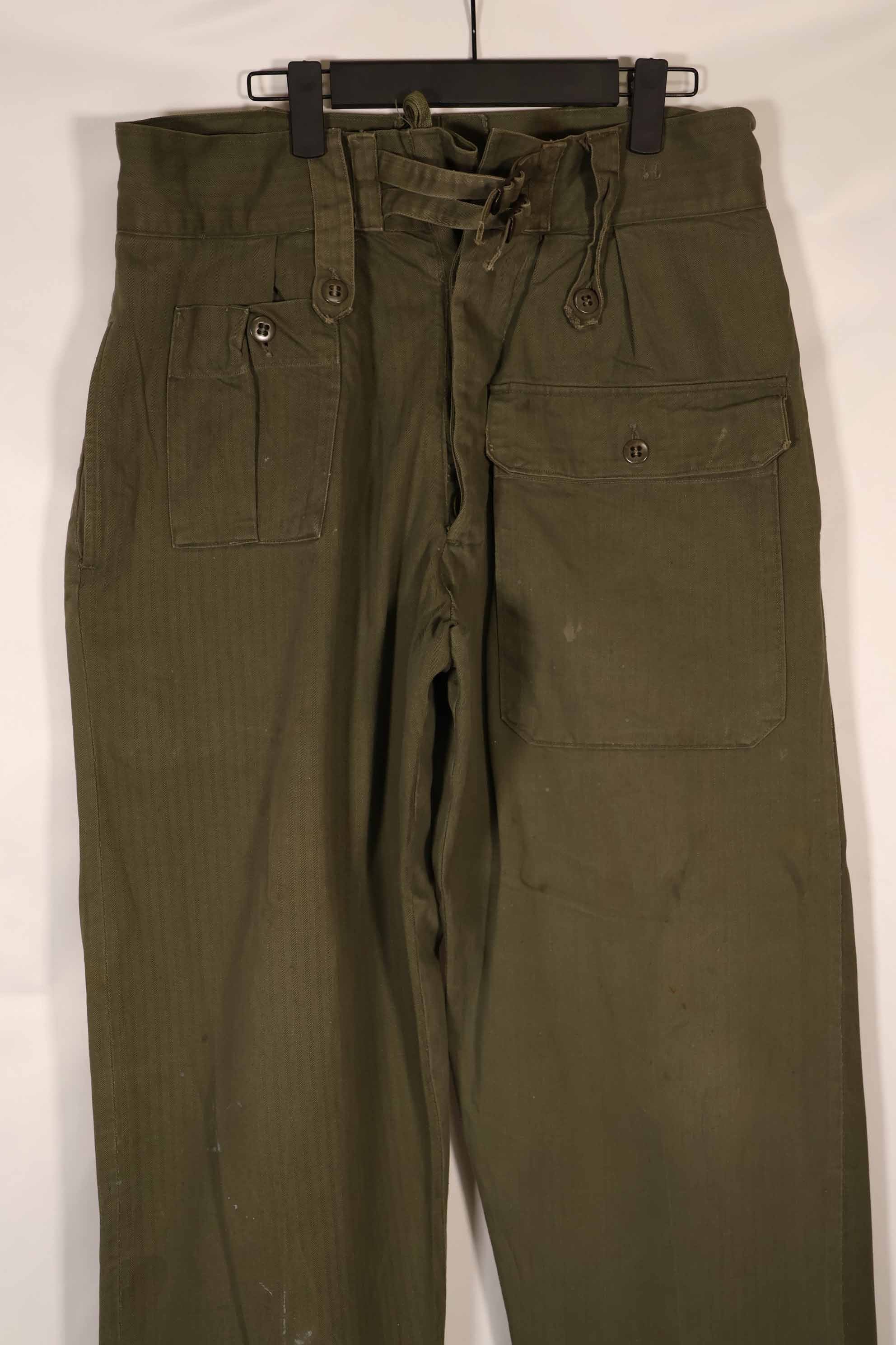 実物　WWII アメリカ製　イギリス軍　HBT　ジャングルトラウザーズ　中古品