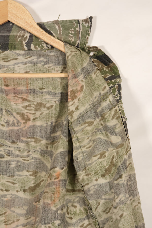 1960年代　タイガーストライプ　シャツ　CIDGパターン　退色あり　汚れあり　中古品