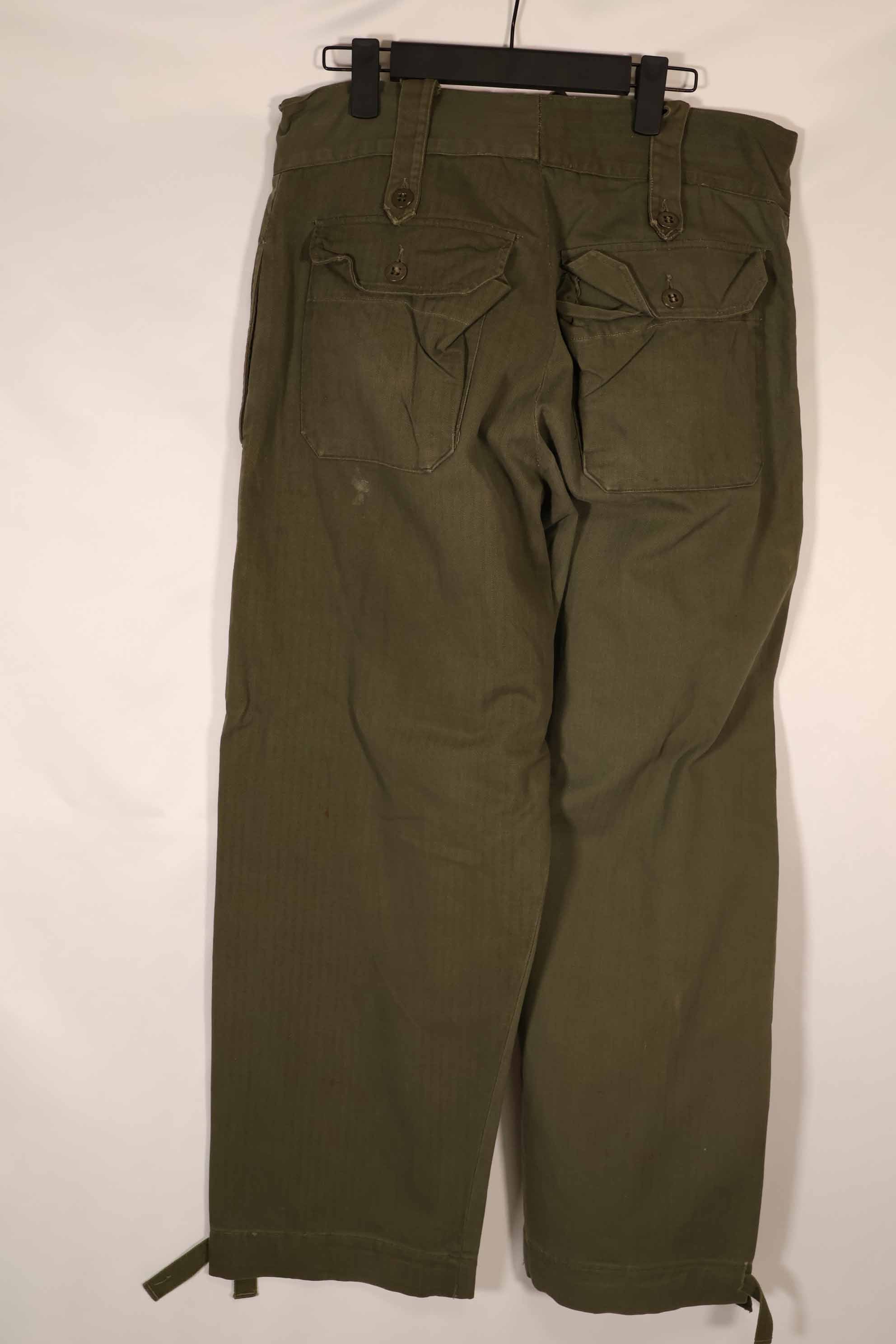 実物　WWII アメリカ製　イギリス軍　HBT　ジャングルトラウザーズ　中古品