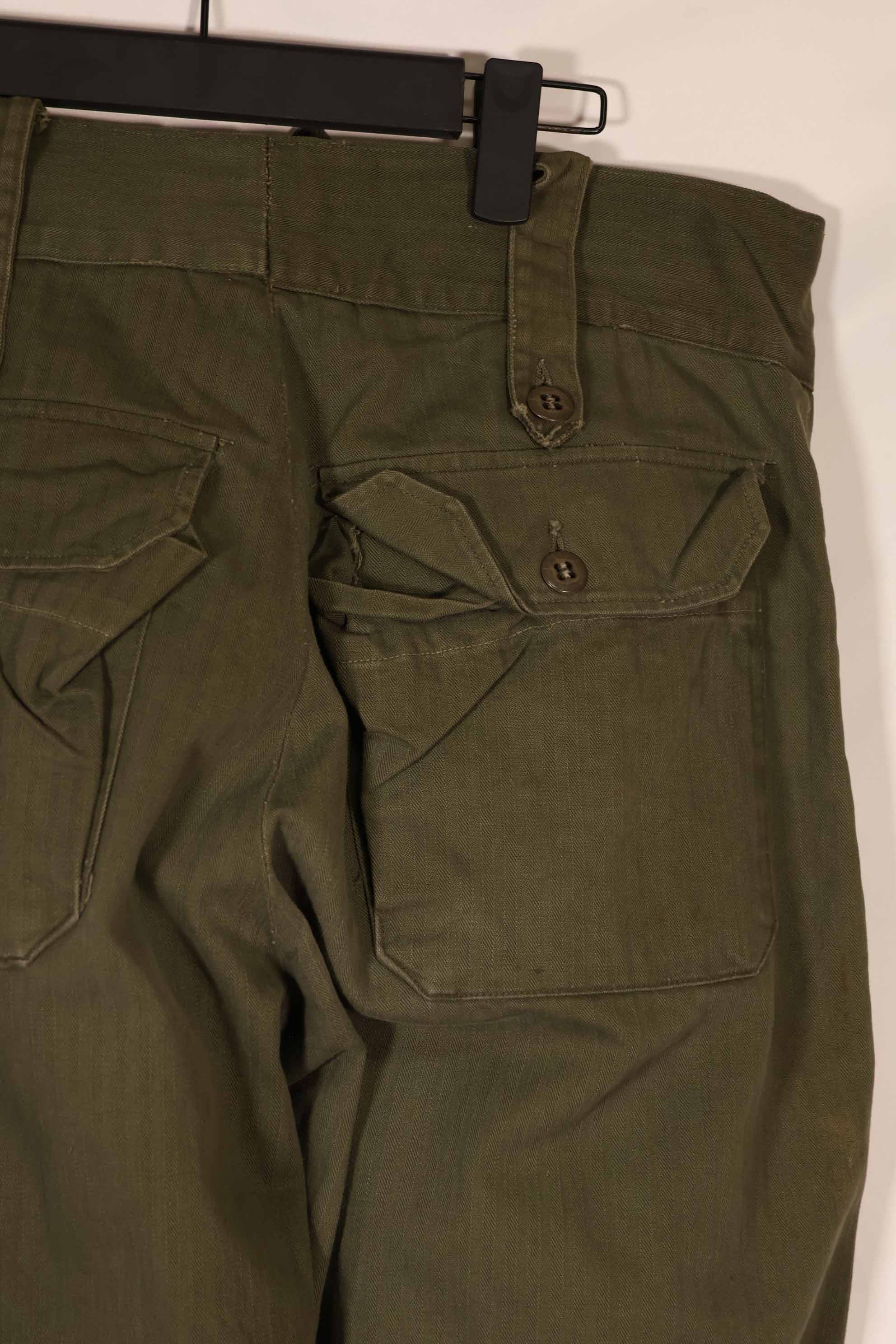 実物　WWII アメリカ製　イギリス軍　HBT　ジャングルトラウザーズ　中古品