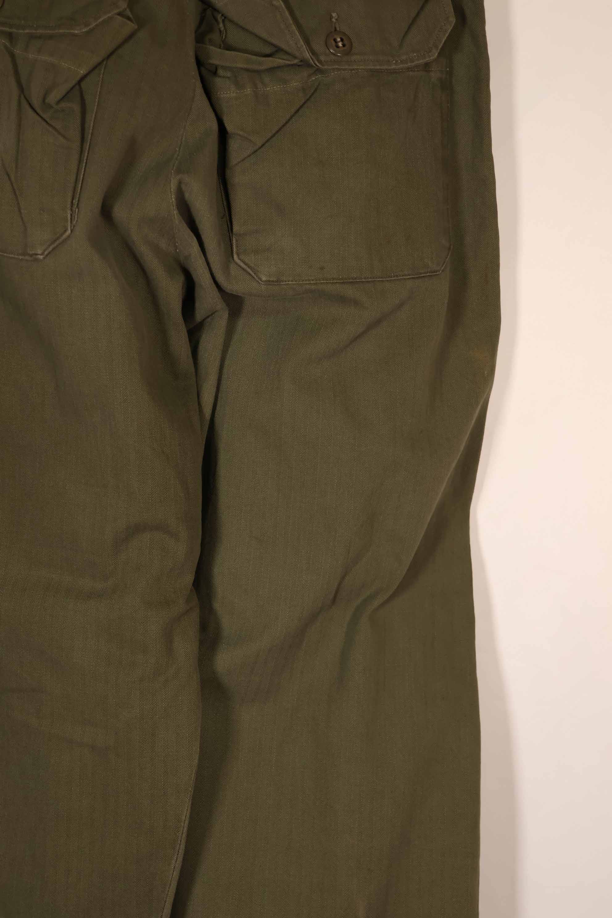実物　WWII アメリカ製　イギリス軍　HBT　ジャングルトラウザーズ　中古品