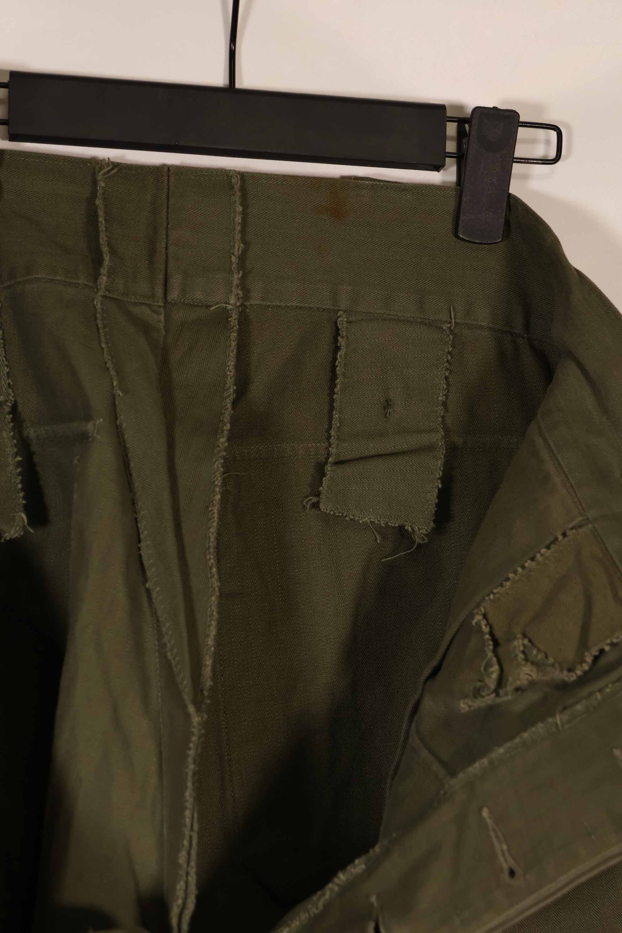 実物　WWII アメリカ製　イギリス軍　HBT　ジャングルトラウザーズ　中古品