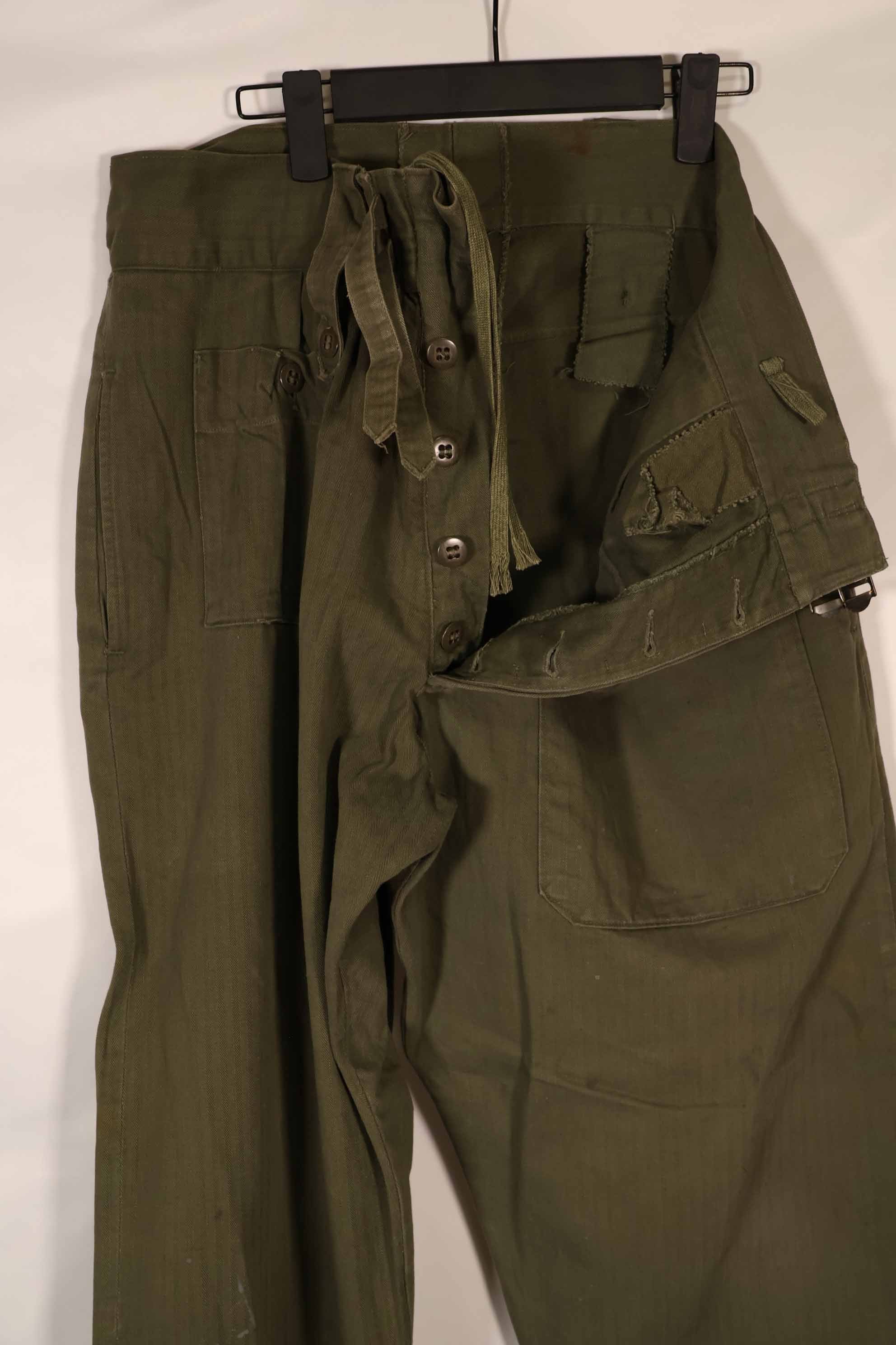 実物　WWII アメリカ製　イギリス軍　HBT　ジャングルトラウザーズ　中古品