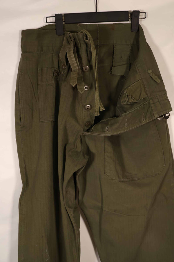 実物　WWII アメリカ製　イギリス軍　HBT　ジャングルトラウザーズ　中古品