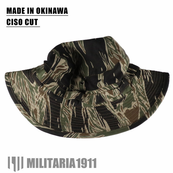 【11月中旬発送予定】MADE IN OKINAWA CISOカット　シルバータイガーストライプ　ブーニーハット