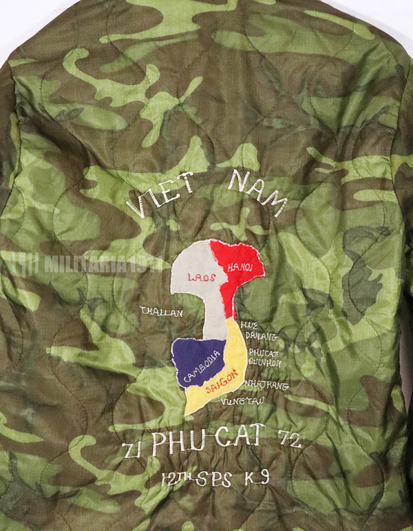 民間品　お土産　ベトジャン　PHU CAT 1971-1972　アメリカ空軍　K-9　ポンチョライナー　ジャケット