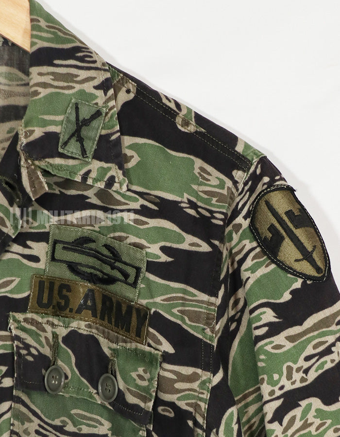 実物　レイトウォーパターン　タイガーストライプ　パッチ後付け　US-S　中古品