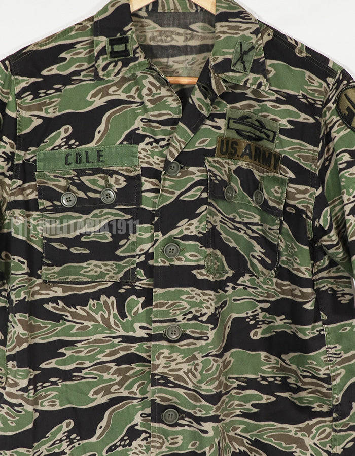 実物　レイトウォーパターン　タイガーストライプ　パッチ後付け　US-S　中古品