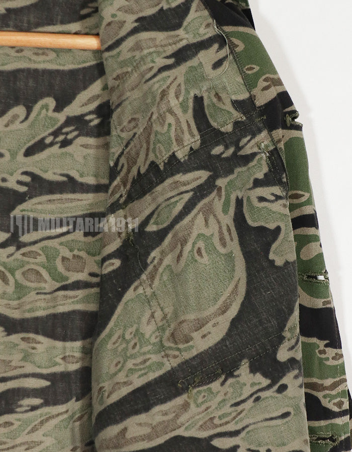 実物　レイトウォーパターン　タイガーストライプ　パッチ後付け　US-S　中古品