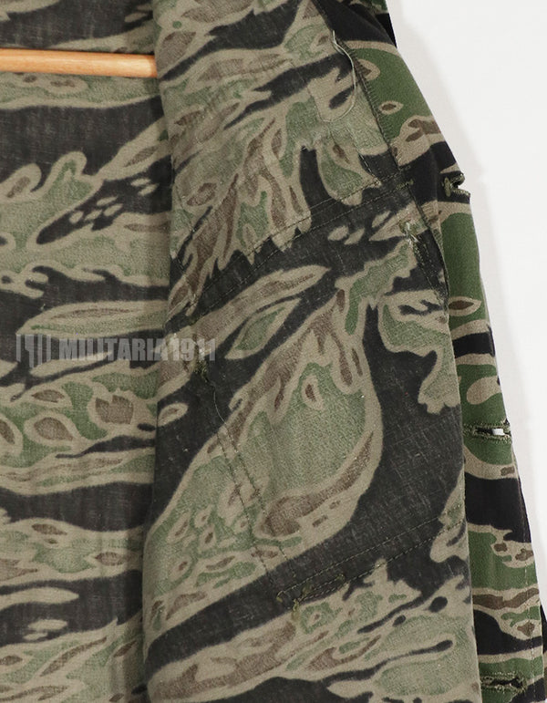 実物　レイトウォーパターン　タイガーストライプ　パッチ後付け　US-S　中古品