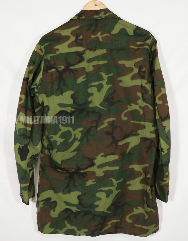 実物　1968年製　リップストップ　ERDL ジャングルファティーグ S-L 101空挺パッチ後付け