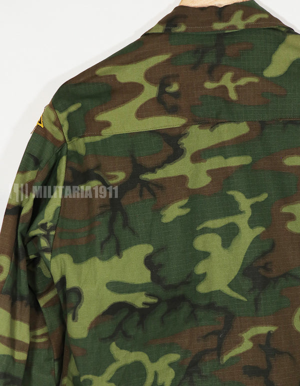 実物　1968年製　リップストップ　ERDL ジャングルファティーグ S-L 101空挺パッチ後付け