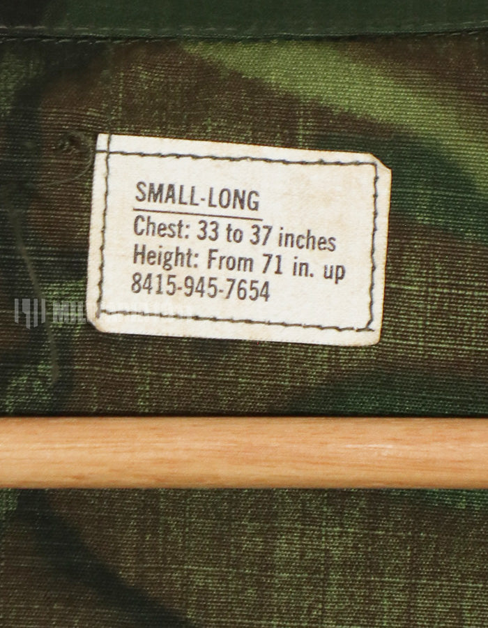 実物　1968年製　リップストップ　ERDL ジャングルファティーグ S-L 101空挺パッチ後付け