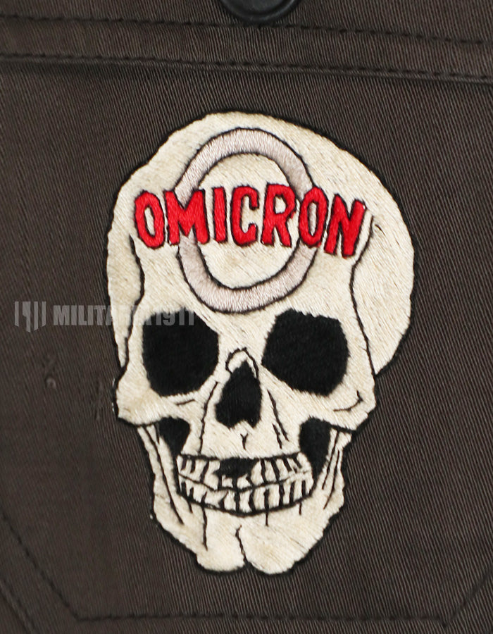 レプリカ　MACV SOG　1-0 ブラックジャケット　直接刺繍　古いレプリカ　中古品