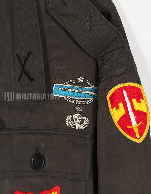 レプリカ　MACV SOG　1-0 ブラックジャケット　直接刺繍　古いレプリカ　中古品