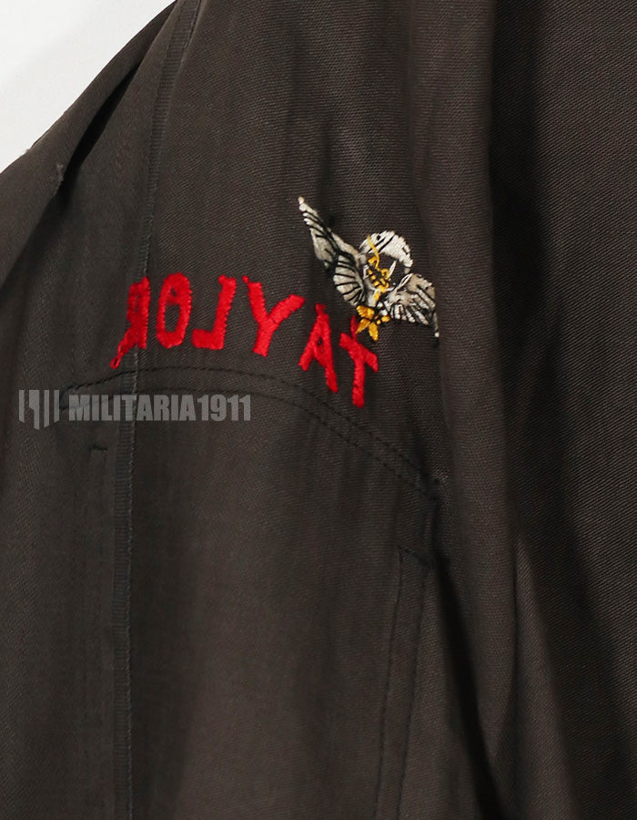 レプリカ　MACV SOG　1-0 ブラックジャケット　直接刺繍　古いレプリカ　中古品