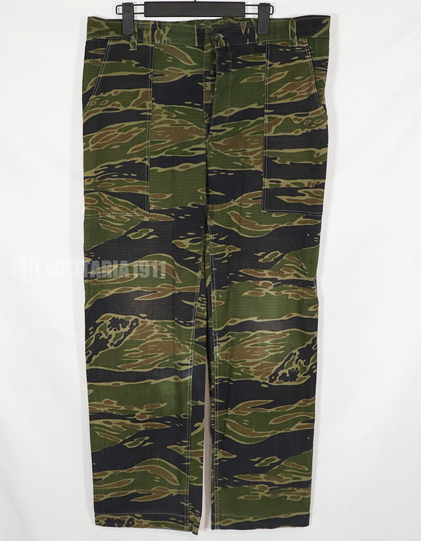 実物生地　1970年代　VNMC タイガーストライプ　パンツ　戦後組み立て可能性あり　中古