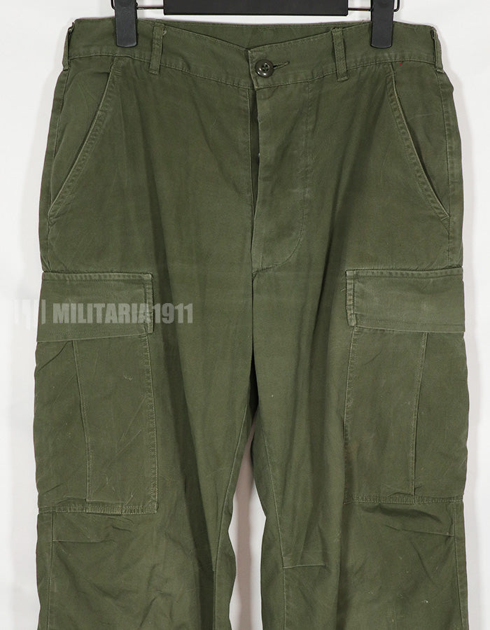 実物　ポップリン製　ジャングルファティーグ　パンツ　S-S　退色あり　中古品