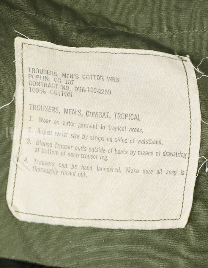 実物　ポップリン製　ジャングルファティーグ　パンツ　S-S　退色あり　中古品