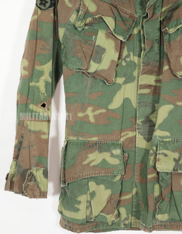 実物　ポップリン製　ERDL ファティーグジャケット　USAF セキュリティー　中古品