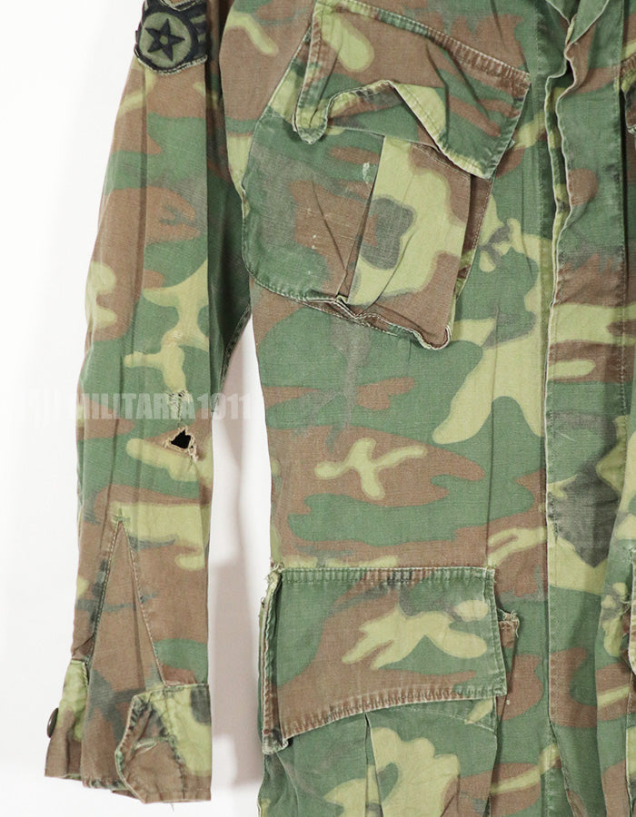 実物　ポップリン製　ERDL ファティーグジャケット　USAF セキュリティー　中古品