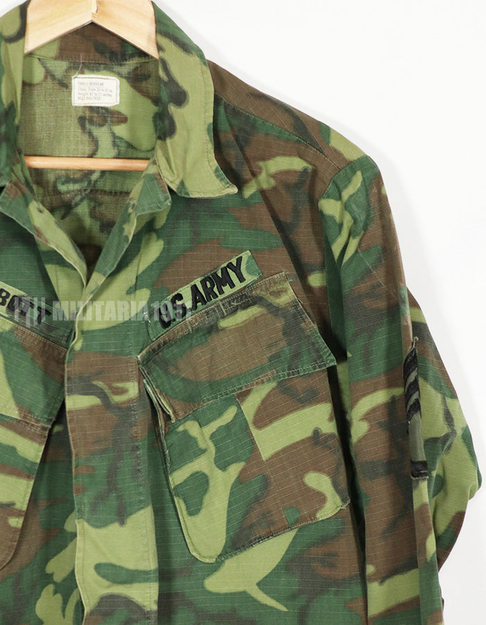 実物　1969年製　リップストップ生地　ERDL　ファティーグジャケット　中古品　パッチ付き