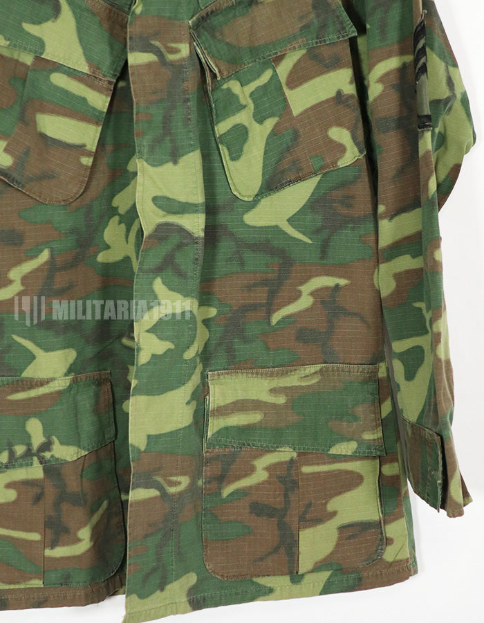 実物　1969年製　リップストップ生地　ERDL　ファティーグジャケット　中古品　パッチ付き