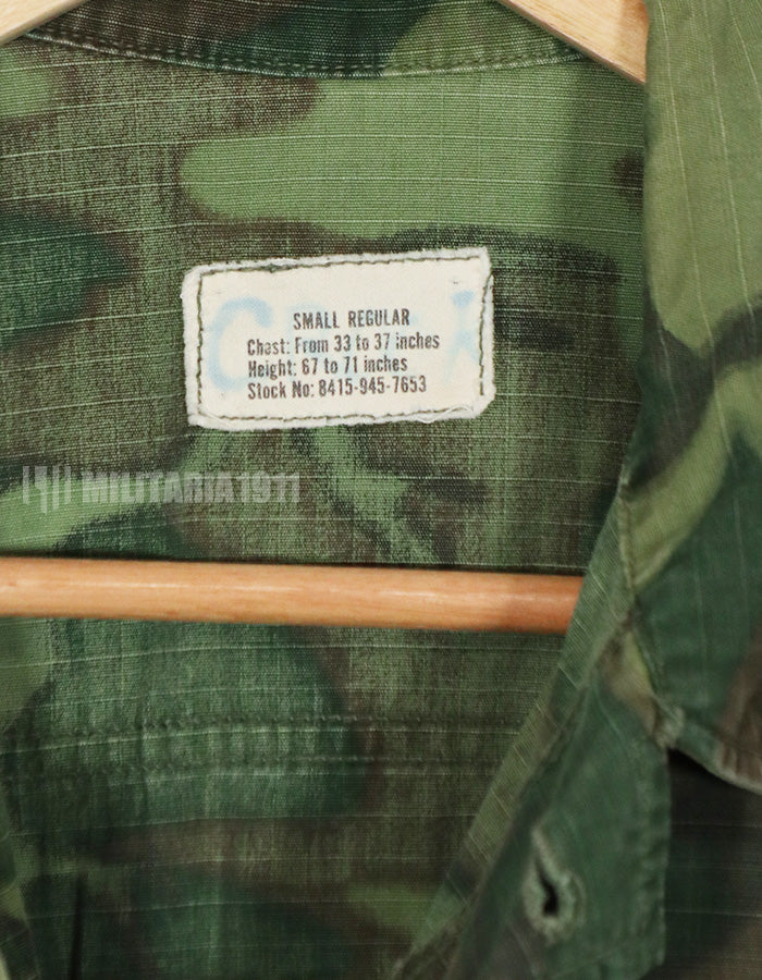 実物　1968年製　リップストップ生地　ERDL ファティーグジャケット　グリーンリーフ　中古