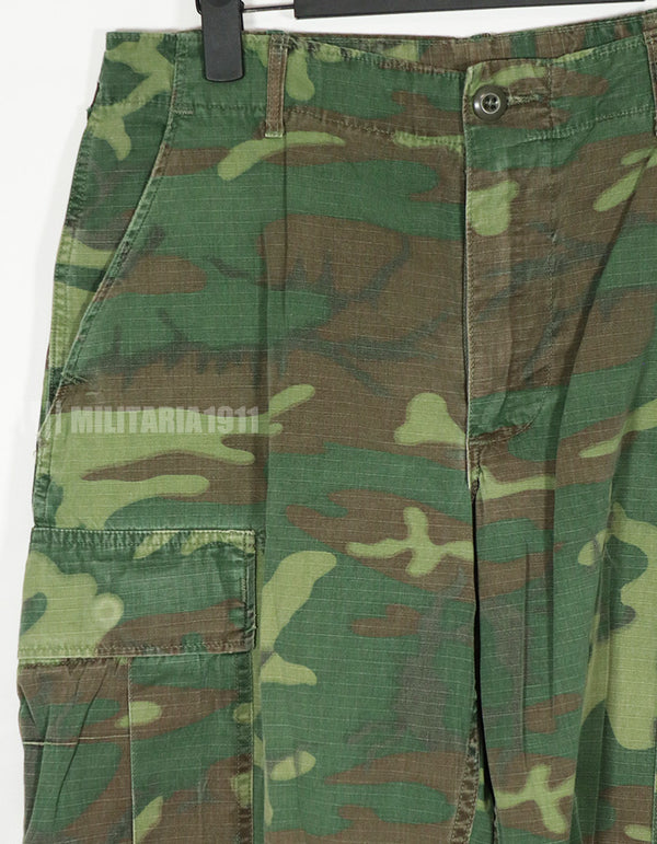 実物　1969年製　リップストップ　ERDL　ファティーグパンツ　グリーンリーフ　中古品　退色あり