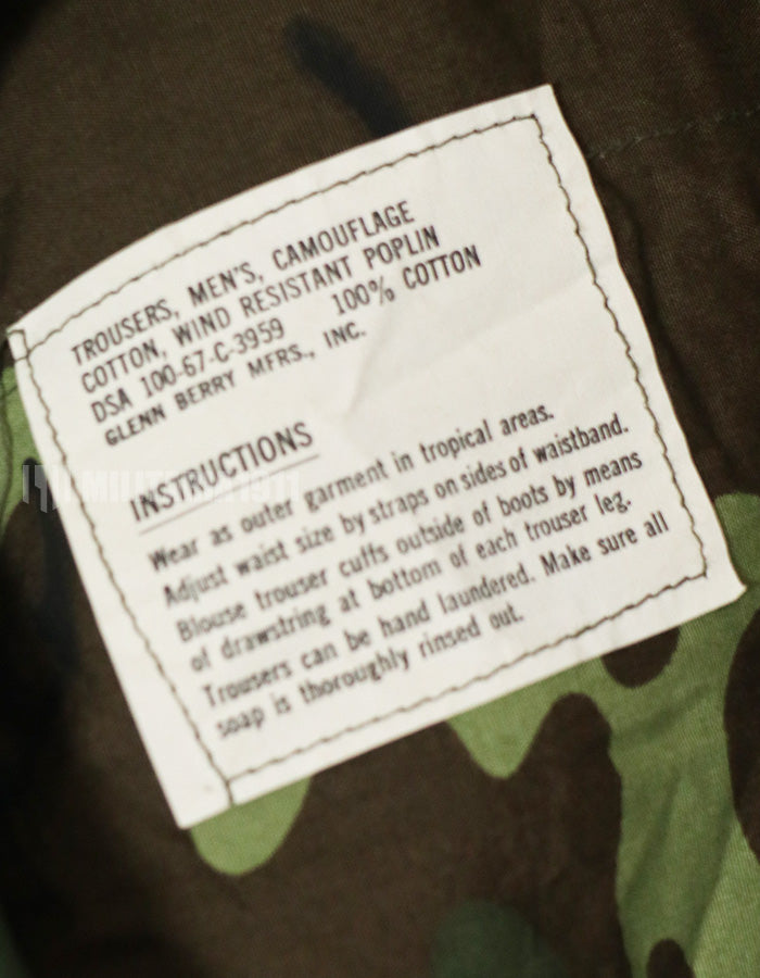 実物　1967年製 ポップリン製　デッドストック　ERDL パンツ　XLサイズ　生地2種類混合　レア品