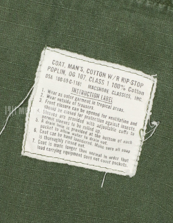 実物　1969年製　4th Model　ジャングルファティーグ　ジャケット　X-Sサイズ　中古品