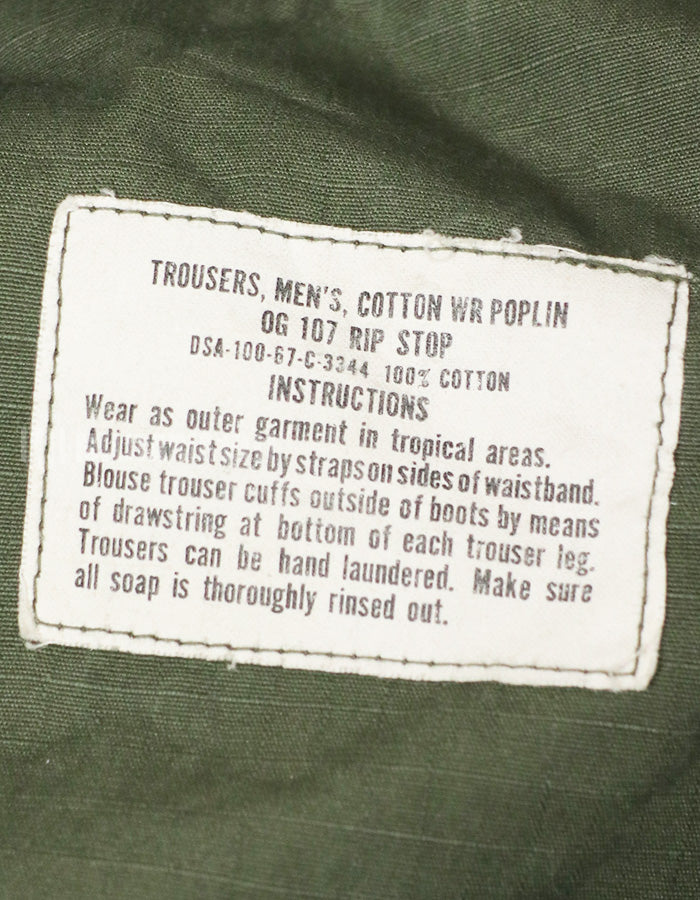 実物　1967年製　リップストップ　4th Model ジャングルファティーグパンツ M-L 中古品