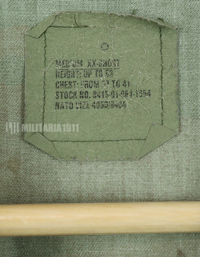 Original USAF NCO Woodland Camouflage Jacket with patch, poor condition, made in 1993.