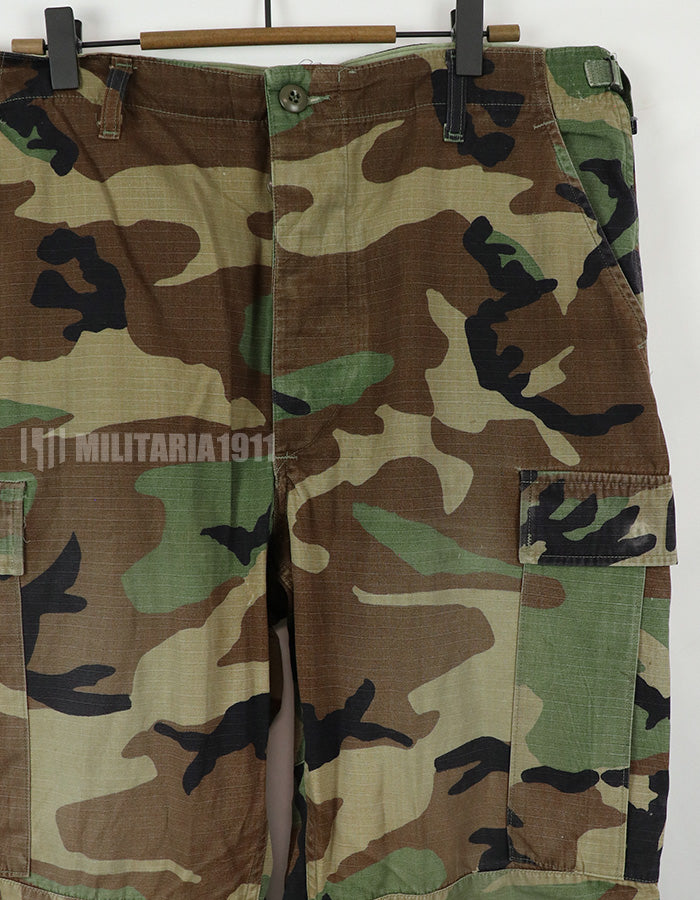 米軍サープラス　ウッドランドパターン迷彩　パンツ　中古品　使用感あり 1995年製