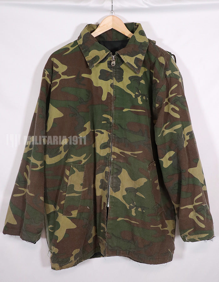 民間品　民製品カモフラージュ　ERDL リーフパターン　ジャケット　汚れあり　メーカー不明