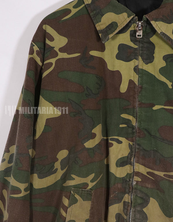 民間品　民製品カモフラージュ　ERDL リーフパターン　ジャケット　汚れあり　メーカー不明