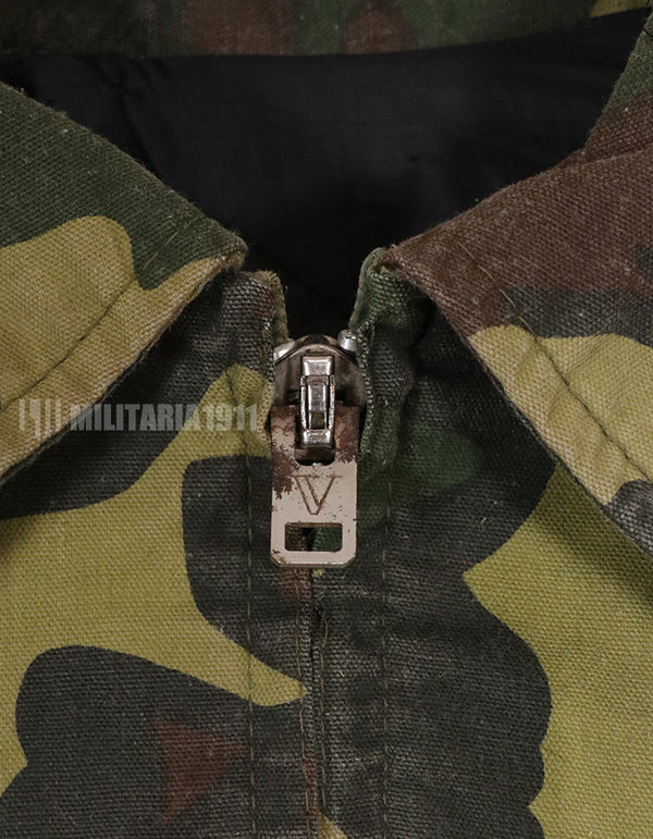 民間品　民製品カモフラージュ　ERDL リーフパターン　ジャケット　汚れあり　メーカー不明