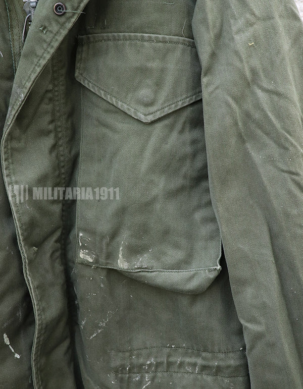 アメリカ軍　M65　フィールドジャケット　ラベルなし　汚れあり　ライナーなし
