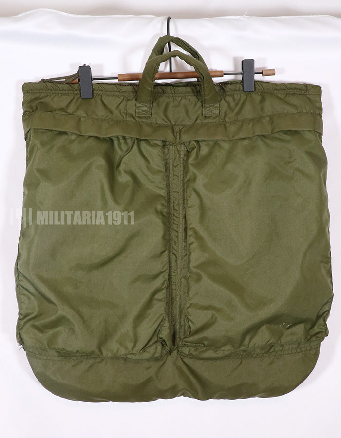 Original U.S. Air Force helmet bag, made in 1976, zipper closure not available, used.