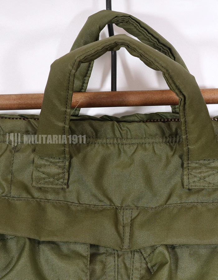 Original U.S. Air Force helmet bag, made in 1976, zipper closure not available, used.
