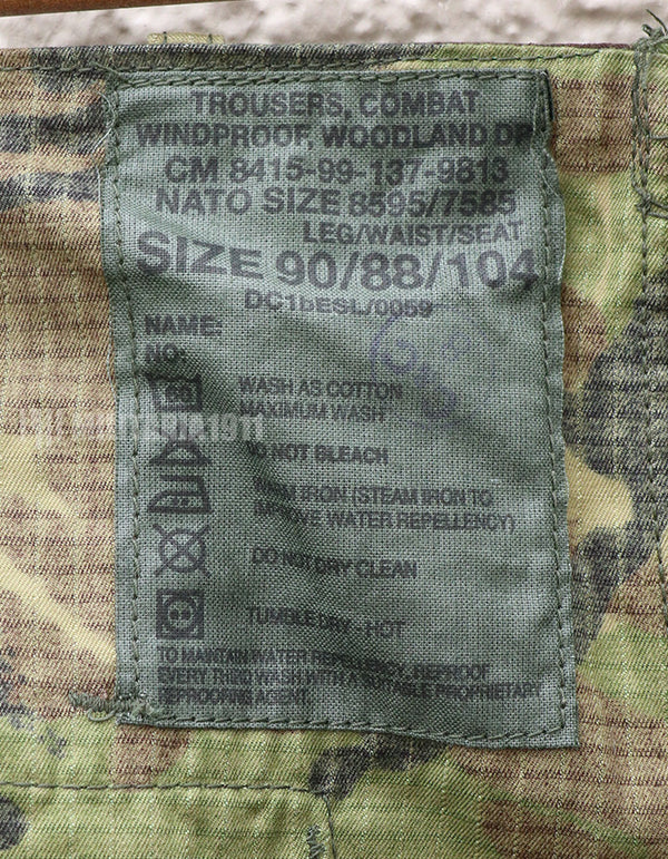 イギリス軍　USED　ウッドランドDPM　コンバットパンツ　ウィンドプルーフ　B