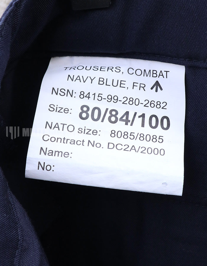 イギリス軍　Royal Navy Combat Trousers Navy Blue　パッチ付き　中古品