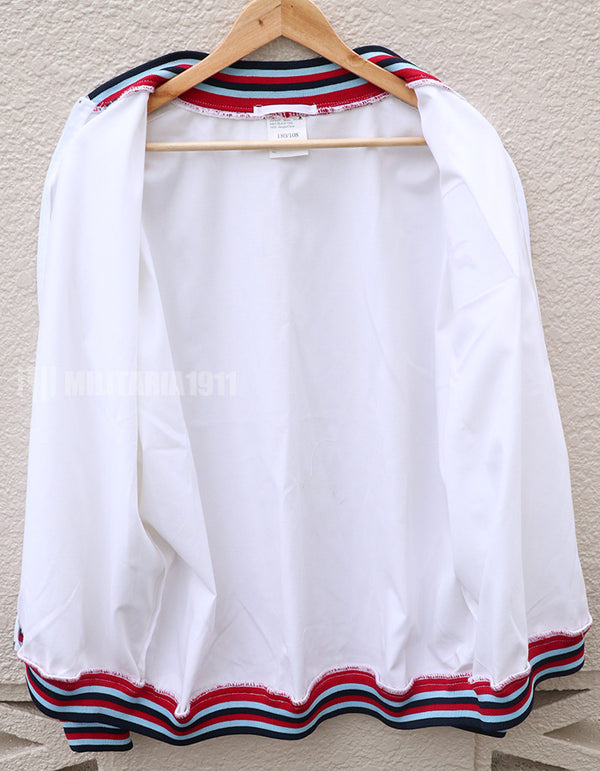 イギリス軍　PTIジャケット　運動用ブルゾン　ホワイト　徽章付き