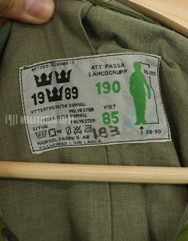 実物　スウェーデン軍　M90 カモフラージュ　フィールドジャケット　1989年製　軍官給品